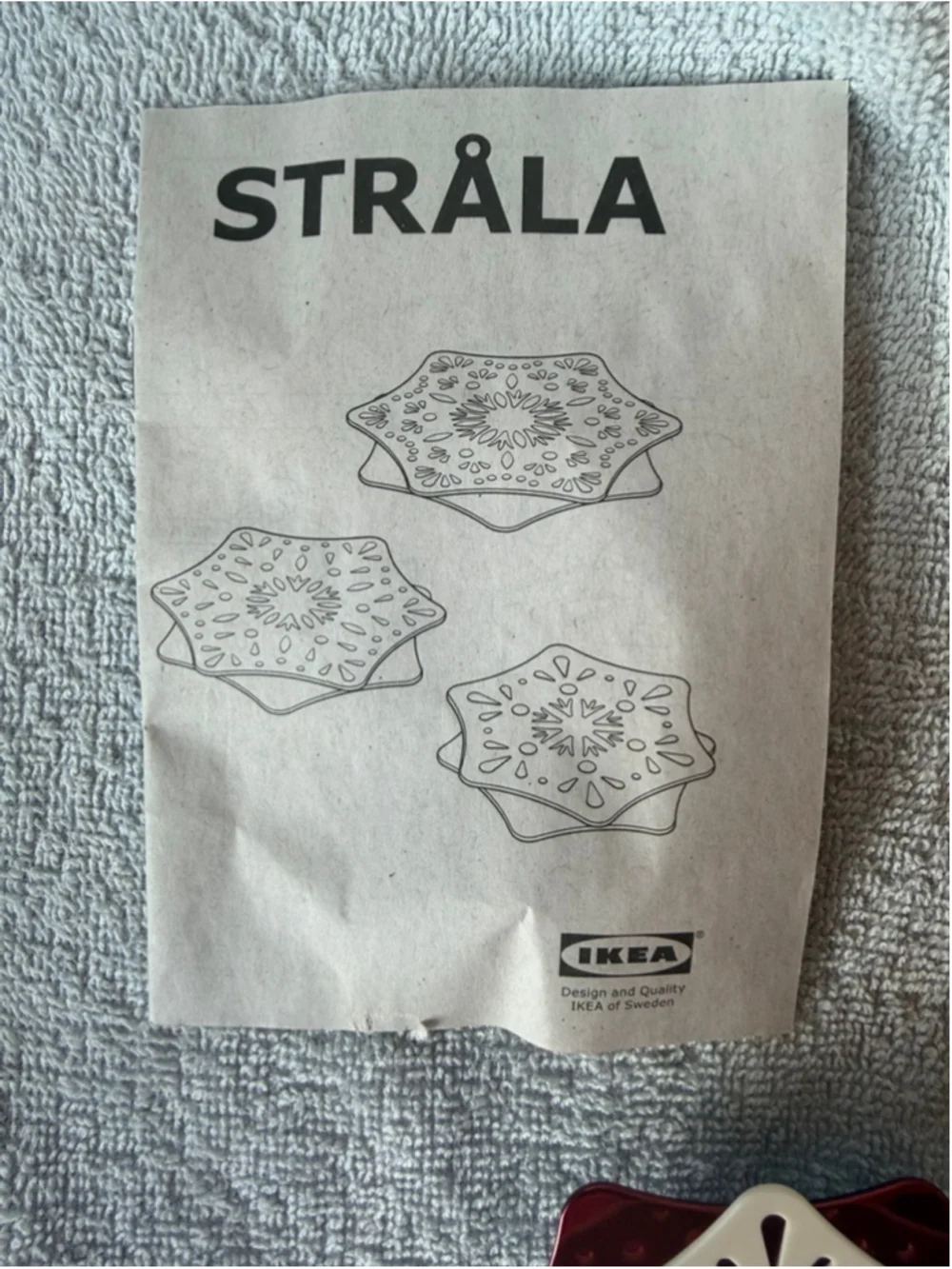 NWOB Ikea Strala Christmas Lights Maroon & White Snowflakes Battery Operated